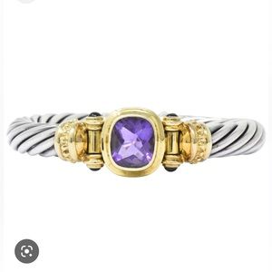 David Yurman Amethyst Green Onyx Cable Cuff